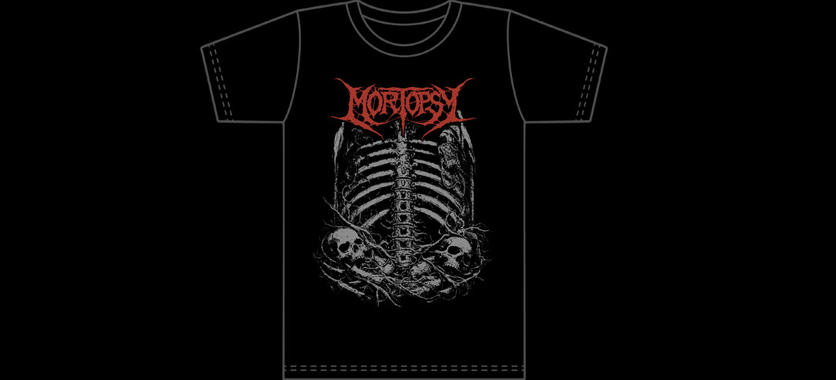Mortopsy Official T-Shirt "Logo with bones and skulls"