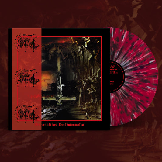 PROFANATICA "Profanatitas De Domonatia" Black/Death Metal - 12" LP on Red Vinyl w/ Black & White Splatter w/ Poster & Obi Strip, Remastered