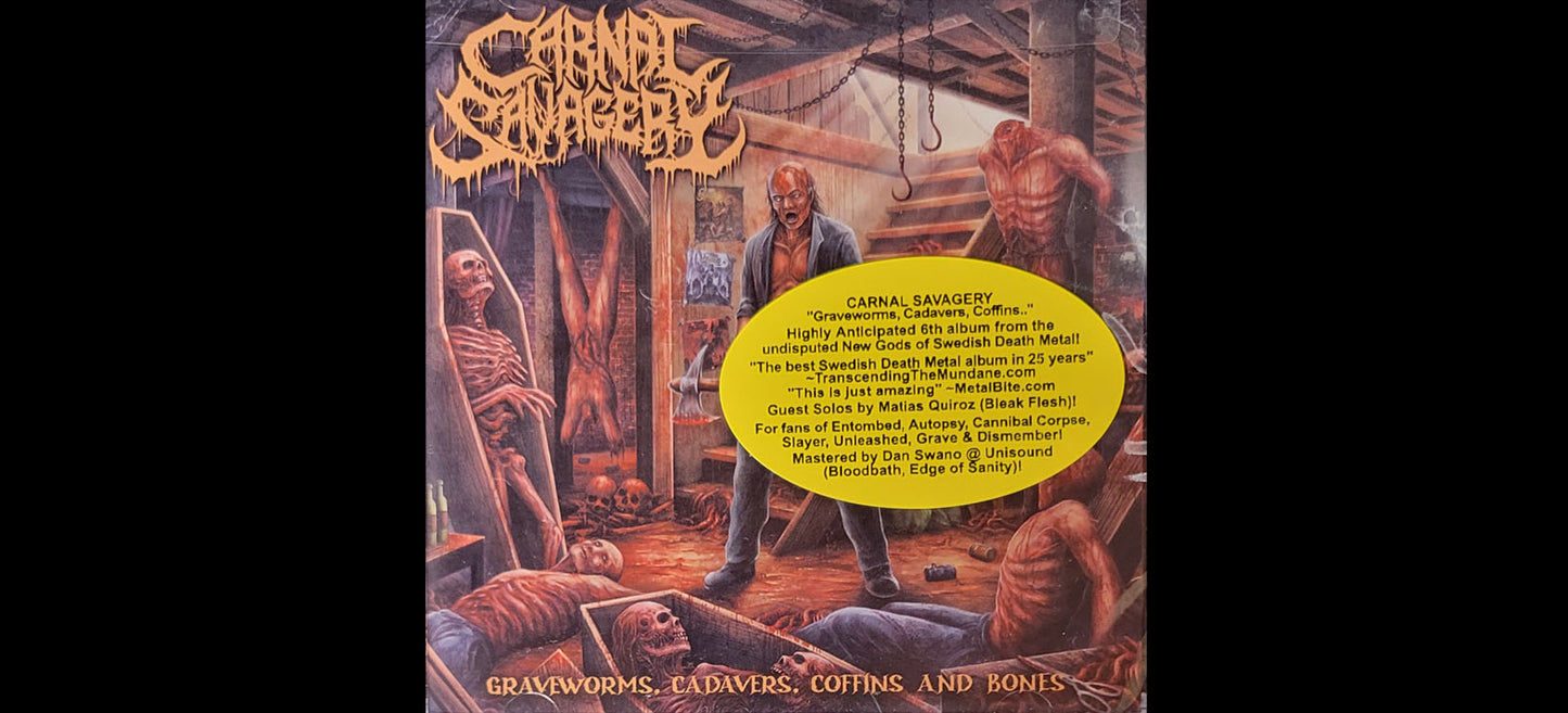 CARNAL SAVAGERY "Graveworms, Cadavers, Coffins and Bones" CD - Swedish Death Metal